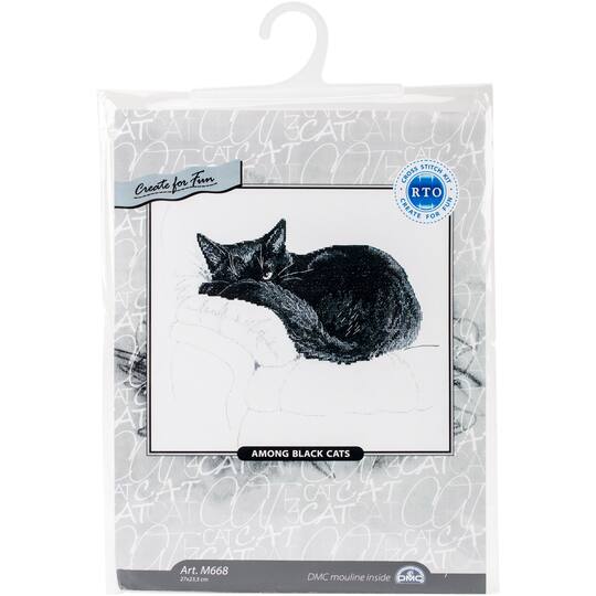 New Counted Cross Stitch Embroidery Kit Among Black Cats RTO Manufacture